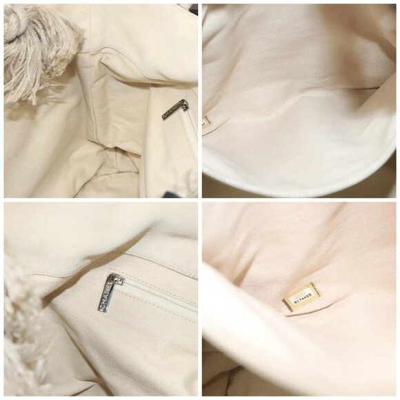 CHANEL COCO Mark Camelia Tote Bag Canvas Black Silver CC Auth - Picture 14 of 15